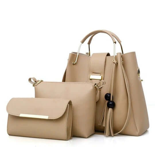 Alexa 3 Pcs Beige women's crossbody bag in beige by Bag X