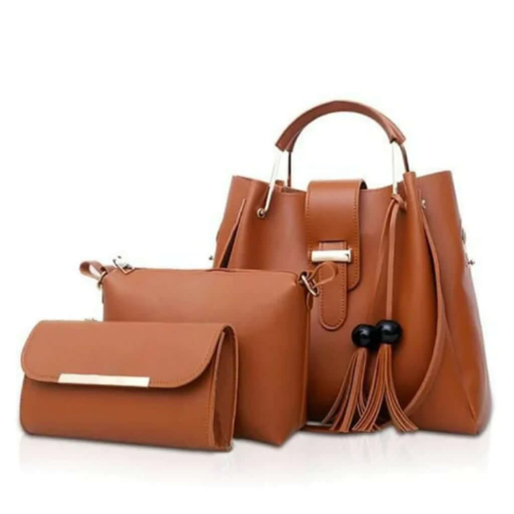 Alexa 3 Pcs Brown women's crossbody bag in brown by Bag X
