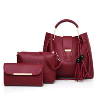 Alexa 3 Pcs Maroon women's crossbody bag in maroon by Bag X