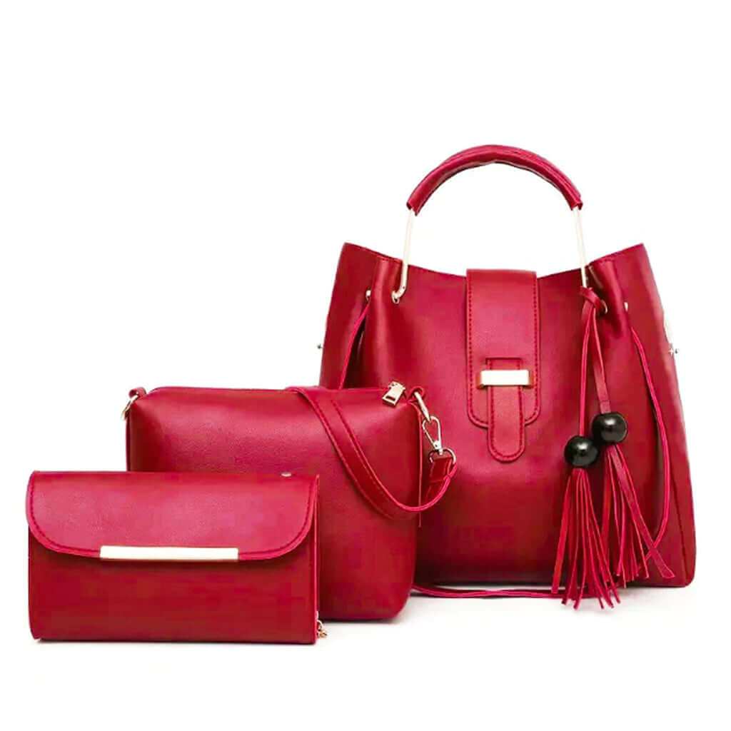 Alexa 3 Pcs Red women's crossbody bag in red by Bag X