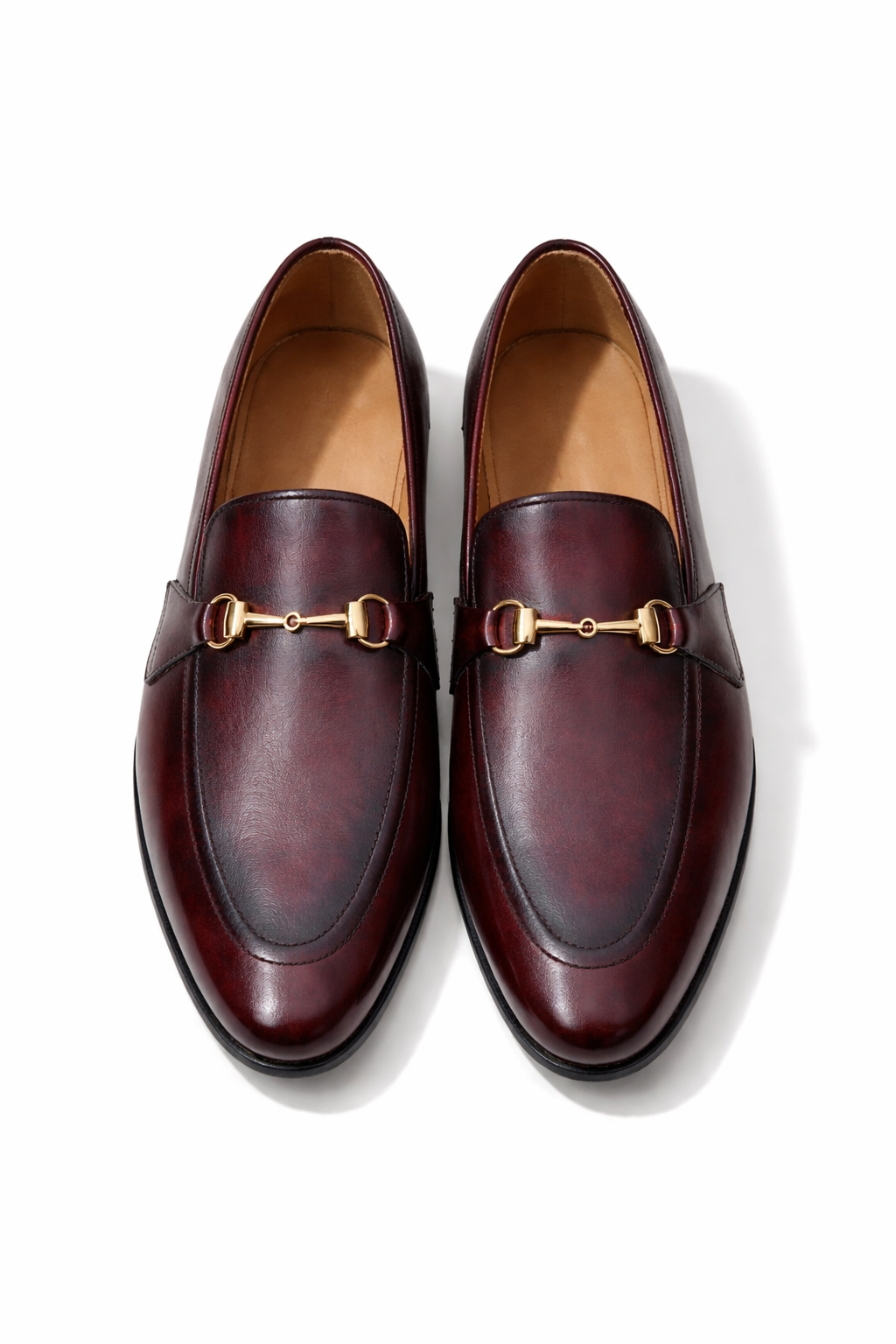 4010-Burgundy Cow Leather Formal Horse Bit Style - DeVogue