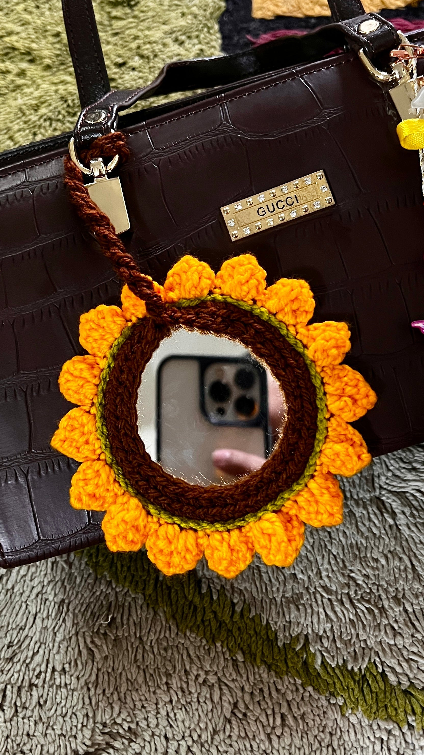 Sunflower Mirror Charm Gulyarn