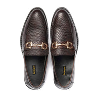 ST-05-Snake Brown Cow Leather Horse bit Formal - DeVogue