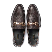 ST-05-Snake Brown Cow Leather Horse bit Formal - DeVogue