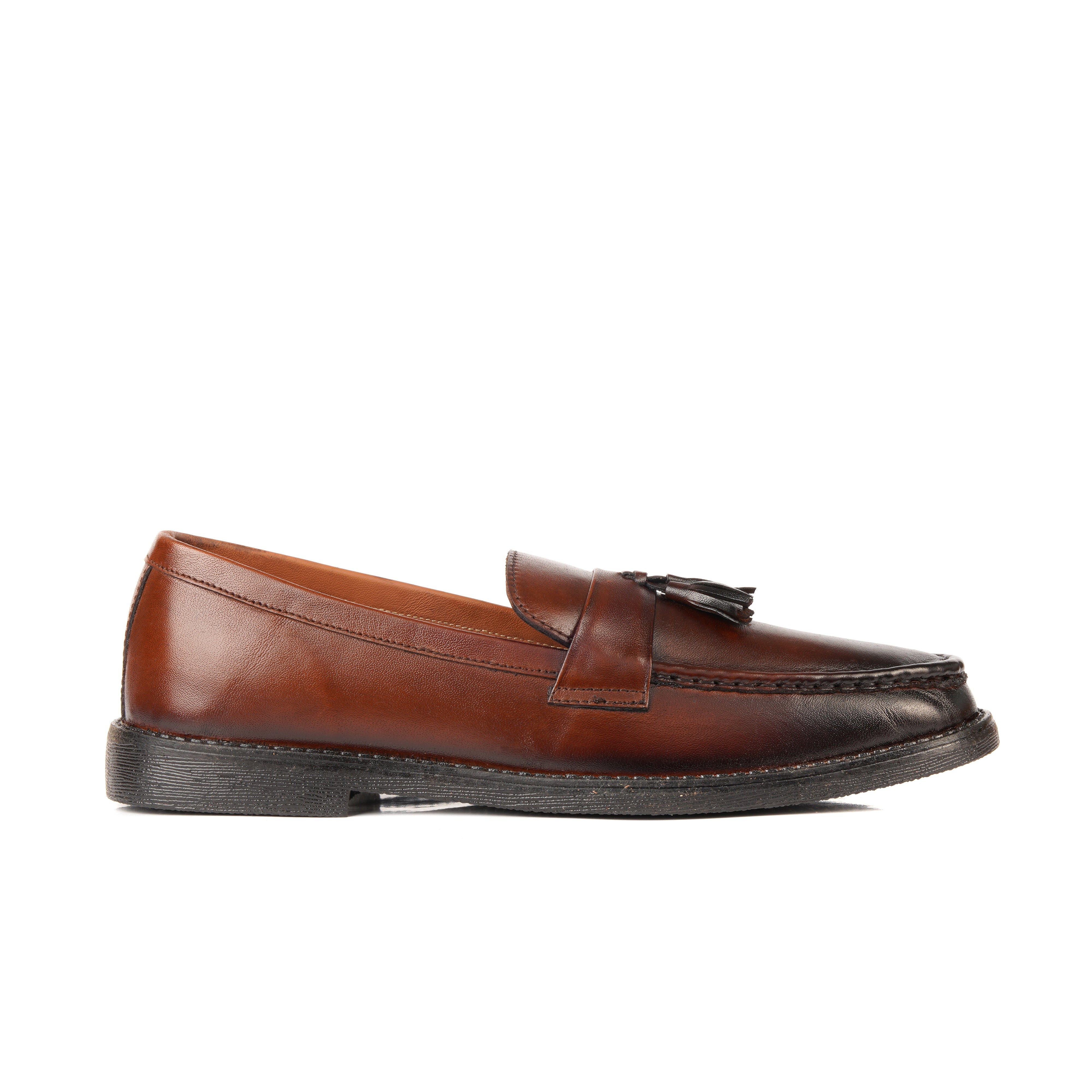 ST-10-Brown loafers with Patina finish - DeVogue