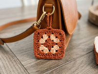 Crochet Square Bag Charm & AirPods Case Accessory Gulyarn