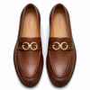 4032-Brown Soft Grain Premium Formal Leather Loafers