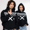 Deep Black Printed Hoodie