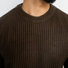Chocolate Brown Knit Round Neck Sweater