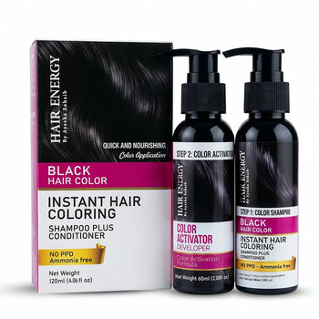 Smart Size Instant Hair Coloring Shampoo plus Conditioner - Black
