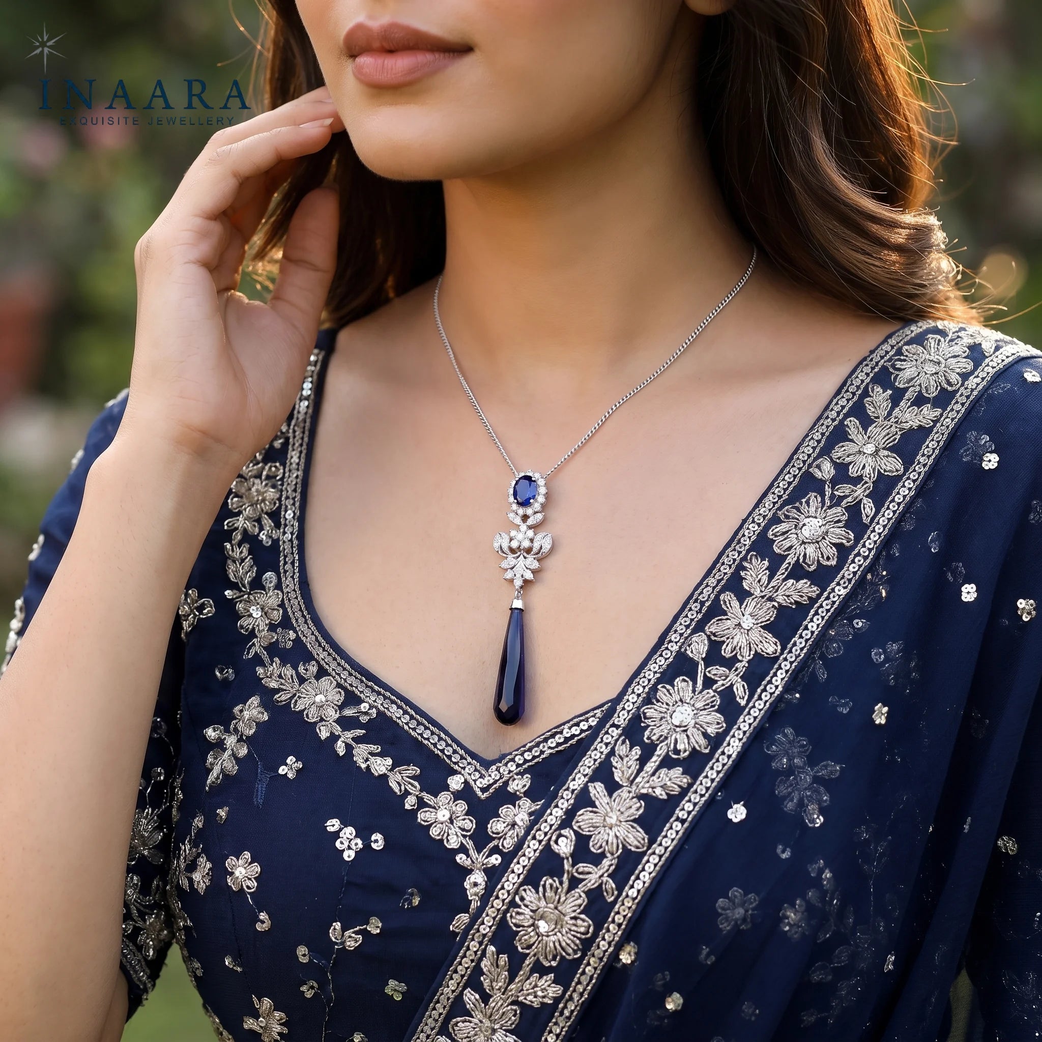 Blue Zircon Pendant
