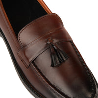 ST-10-Brown loafers with Patina finish - DeVogue