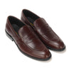 Hot Maroon Cow Leather Formal Loafer Style In Rubber sole