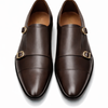 Sku:2011-Tan Cow Leather Formal Double Monk Style