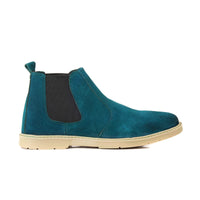8017-Green Suede Chelsea Boots - DeVogue