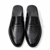 5044-Black Mule Style Pure Cow Leather Shoes