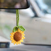 Crochet Sunflower Car Rearview Mirror Hanging