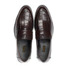 St-06-Brown Crocodile Print Leather Horse Bit Formal Loafer Style In Rubber Sole