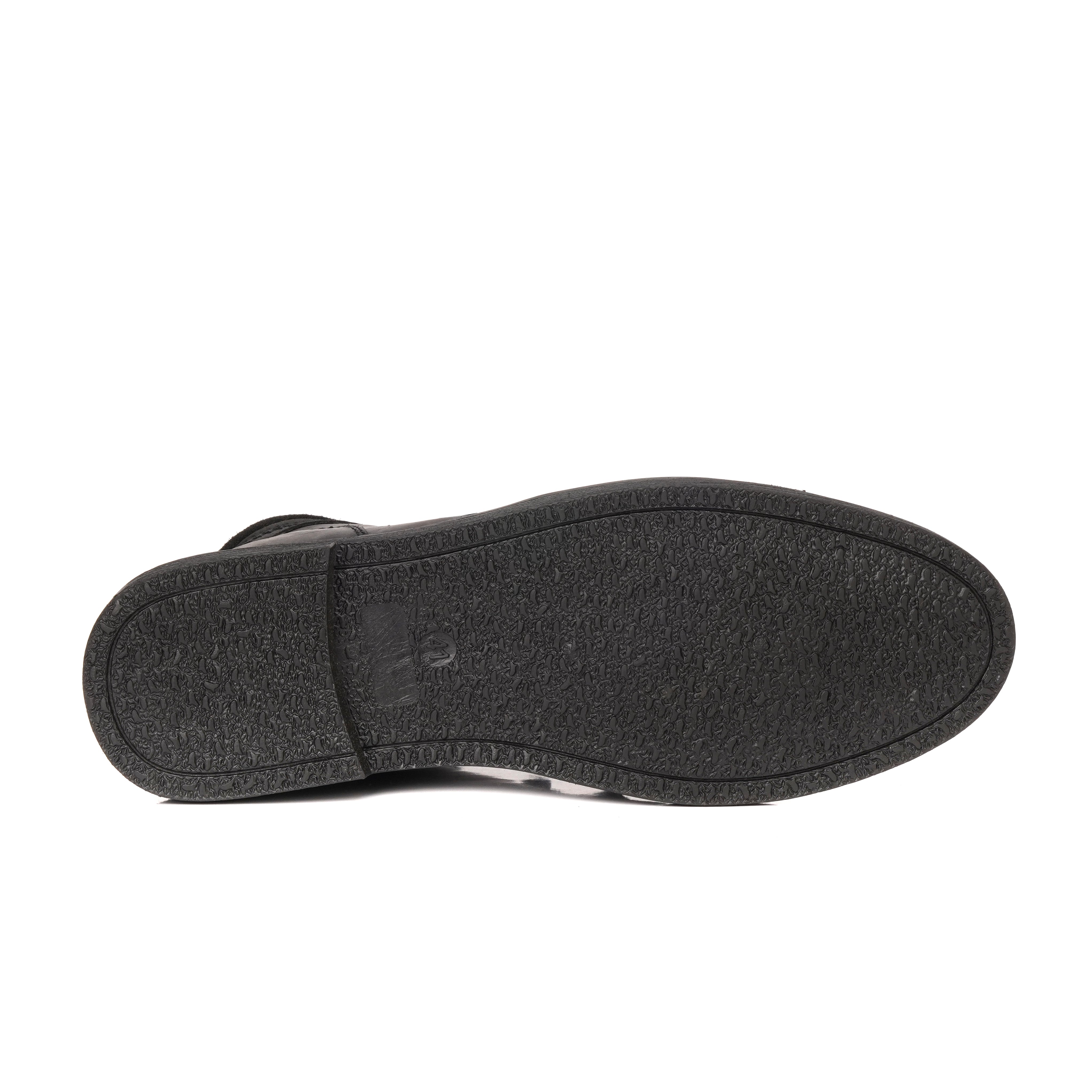 BT-03 Black Ankle Boots in Oily Cow Leather - DeVogue