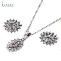Oval Cluster Pendant Set