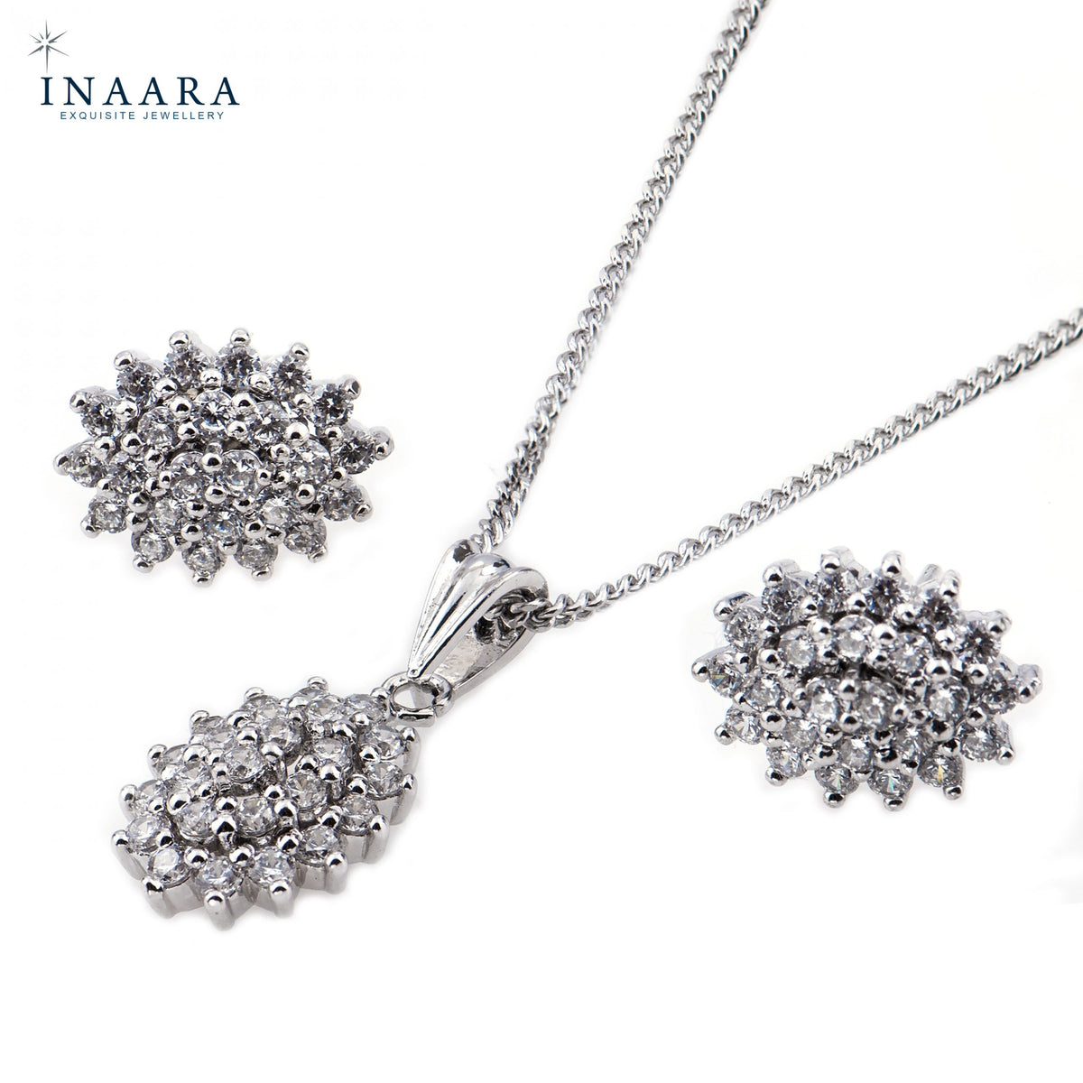 Oval Cluster Pendant Set