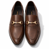 4003-Brown Cow Leather Formal Loafer Style In Rubber Sole