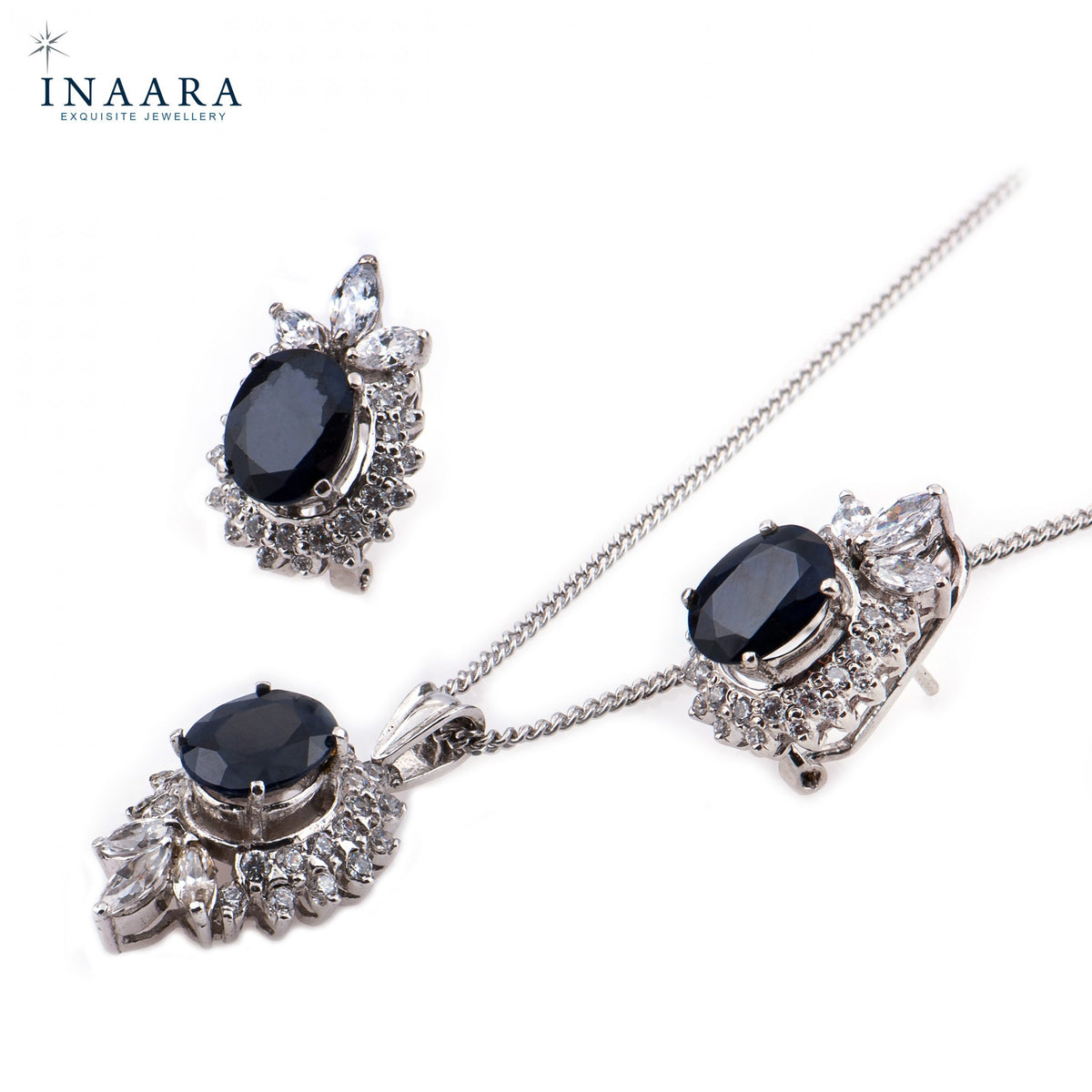 Classic Sapphire Pendant Set