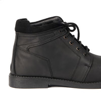 BT-03 Black Ankle Boots in Oily Cow Leather - DeVogue