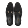 St-05-Black Suede Cow Leather Horse Bit Formal Loafer Style In Rubber Sole
