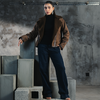 Faux Suede Biker Suede