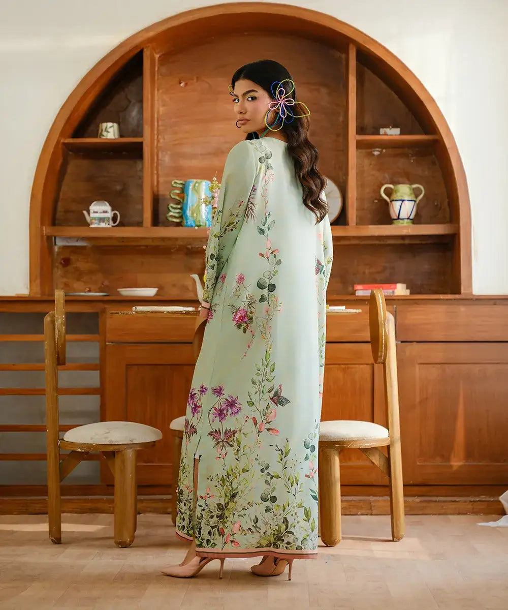 Printed Silk Lawn Kaftaan - Kross Kulture 