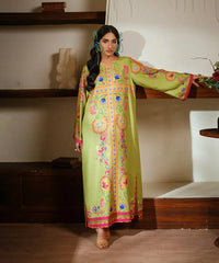 Printed Silk Lawn Kaftaan - Kross Kulture 