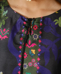 Printed Silk Lawn Kaftaan - Kross Kulture 