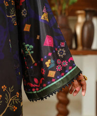 Printed Silk Lawn Kaftaan - Kross Kulture 