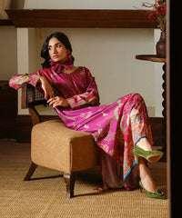 Printed Silk Lawn Kaftaan - Kross Kulture 