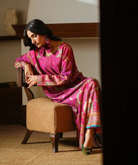 Printed Silk Lawn Kaftaan - Kross Kulture 