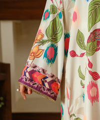 Printed Silk Lawn Kaftaan - Kross Kulture 