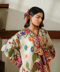 Printed Silk Lawn Kaftaan - Kross Kulture 