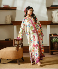 Printed Silk Lawn Kaftaan - Kross Kulture 