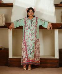 Printed Silk Lawn Kaftaan - Kross Kulture 