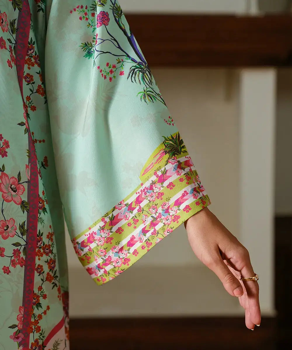 Printed Silk Lawn Kaftaan - Kross Kulture 