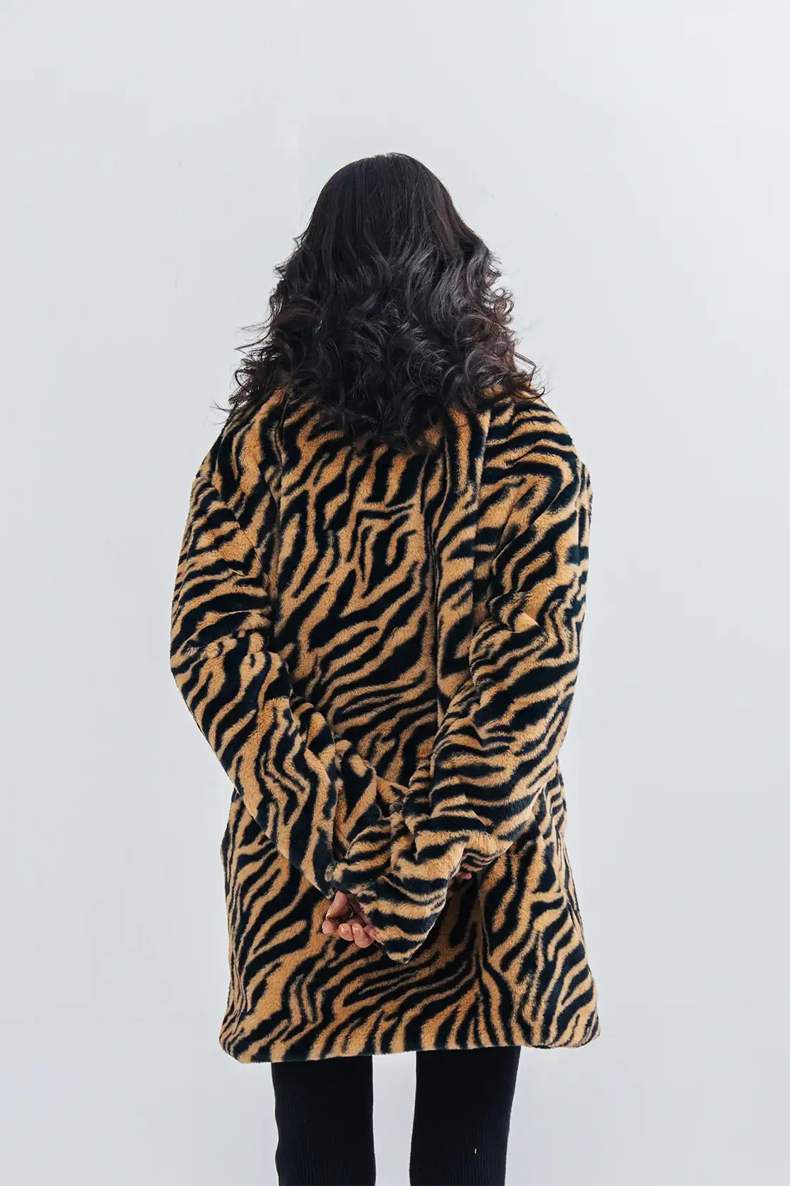 Ladies Tiger Print Long Coat - Mmall