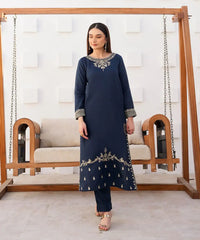 Embroidered Viscose Long Shirt - Kross Kulture 