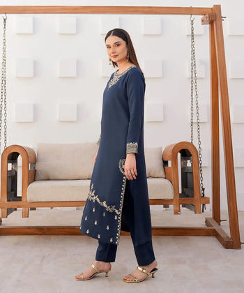 Embroidered Viscose Long Shirt - Kross Kulture 