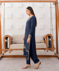 Embroidered Viscose Long Shirt - Kross Kulture 