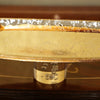 Silver Serving Tray with Crystal Bubble Pedestal