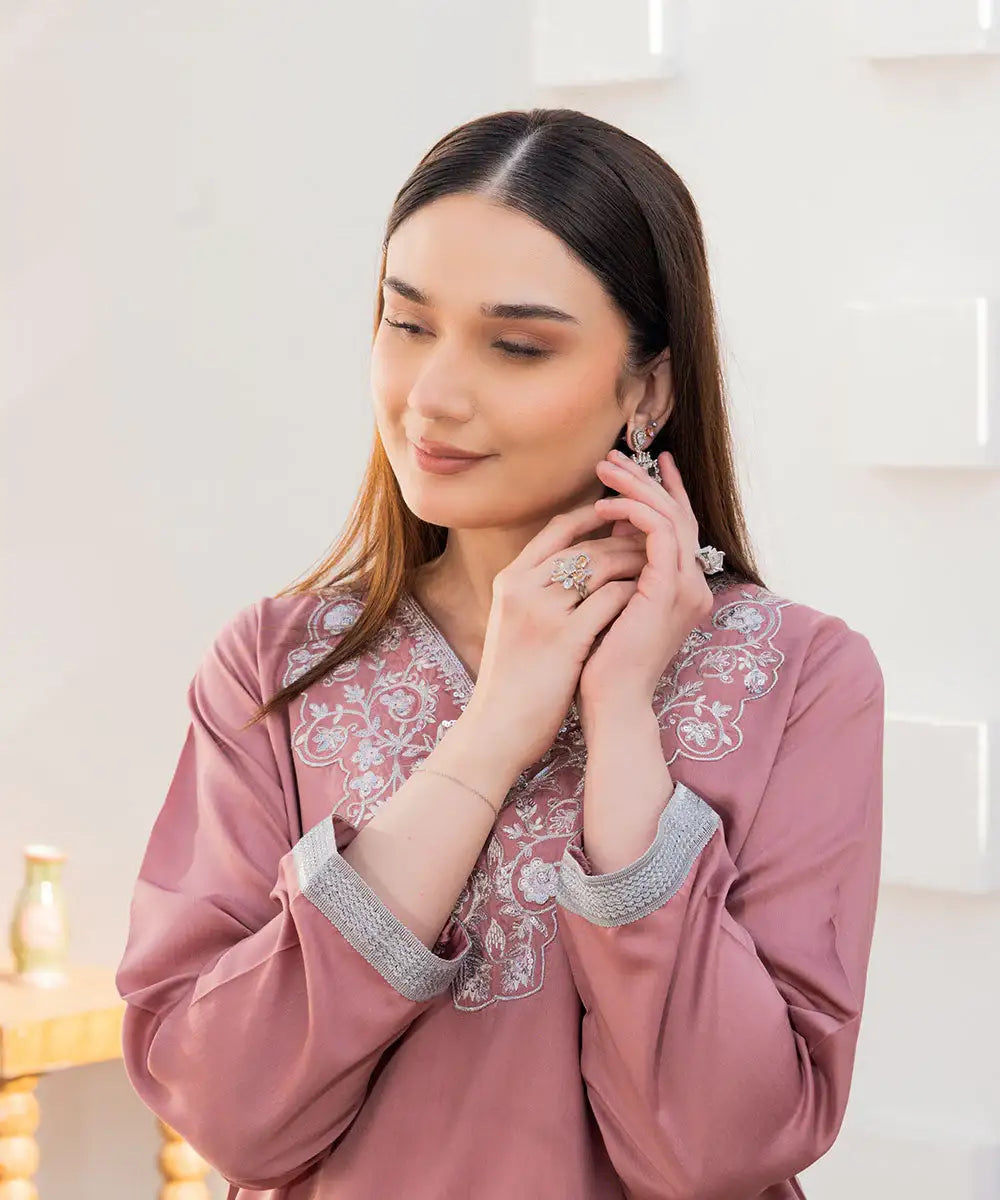 Embroidered Viscose Long Shirt - Kross Kulture 