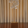 Crystal Horse Head Sculpture on Brass Pedestal