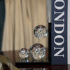 Crystal Bubble Sphere Books Holder on Mirrored Stand Pair