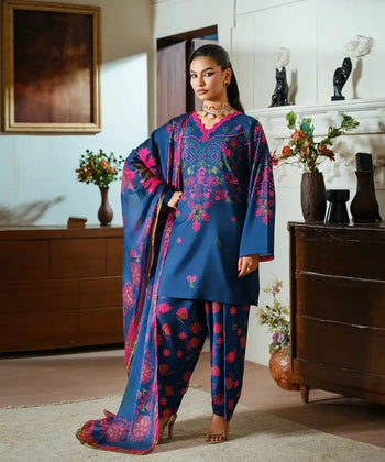 2PC - Printed Silk Lawn - Kross Kulture 